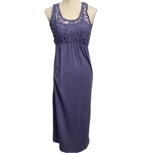 Altard State Purple Crochet Long Sleeveless maxi dress